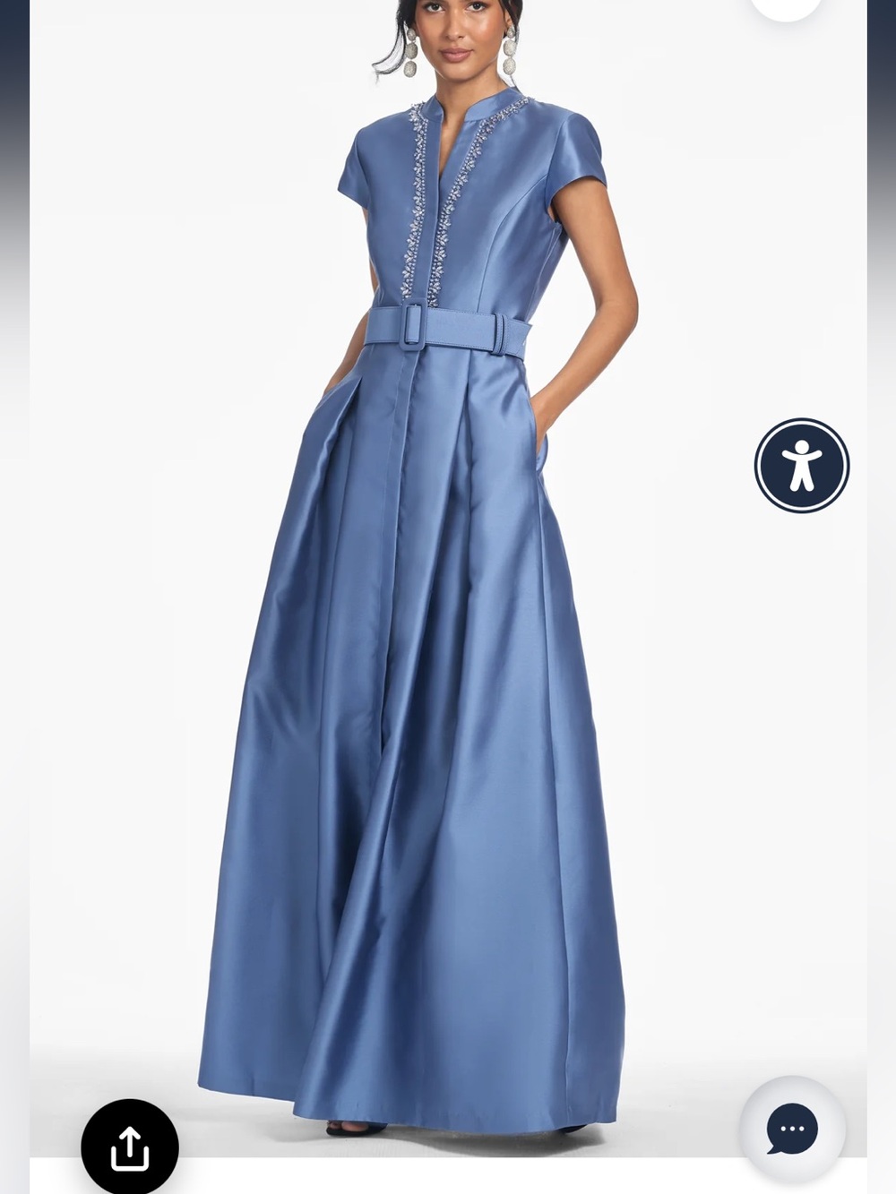 Sachin + Babi MARTA SKY BLUE EMBELLISHED MIKADO BALL GOWN (hemmed to fit 5’4)